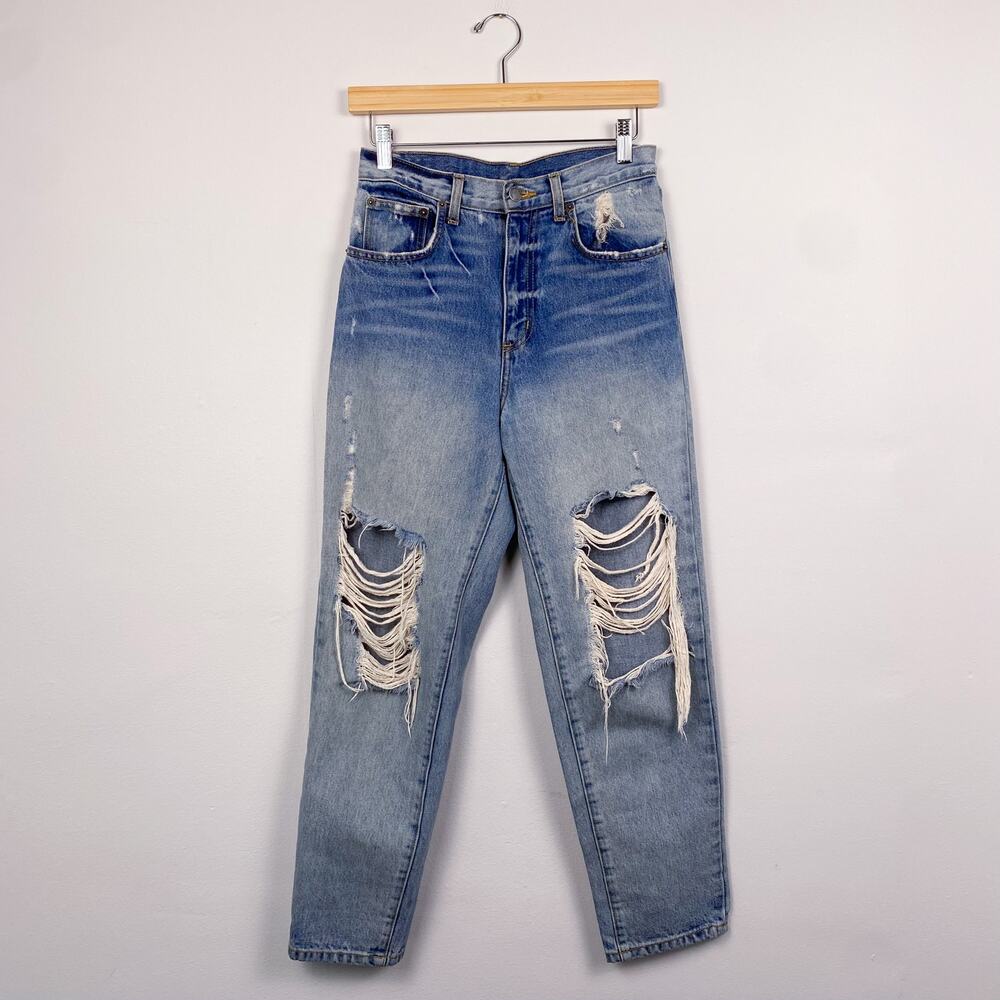 Carmar Distressed Straight Leg High Rise Jeans 25